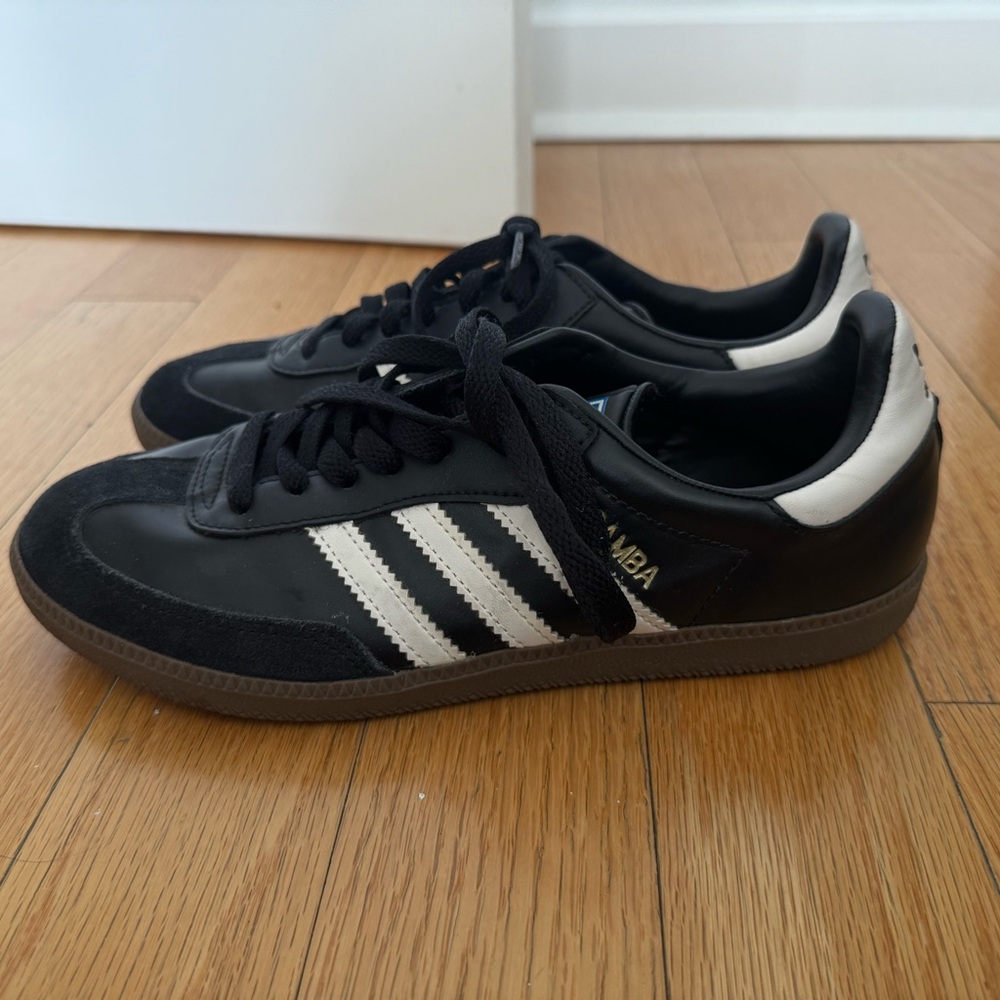 adidas Samba Black with White Stripes Sneakers